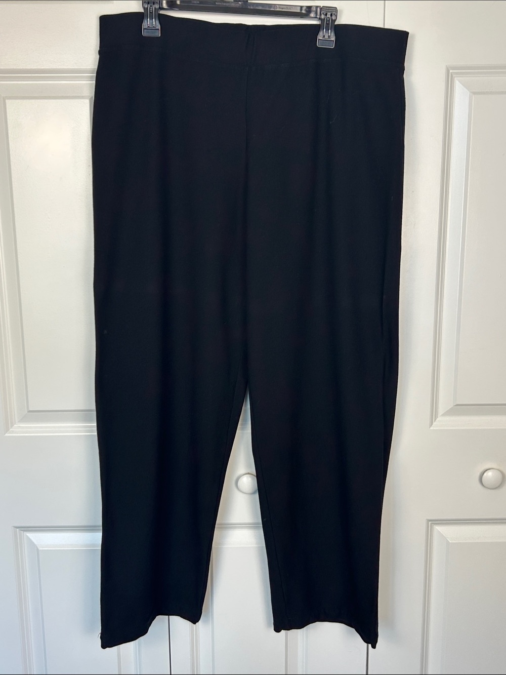Eileen Fisher Black Knit Wide-Leg Pull-On Pants Size XL
